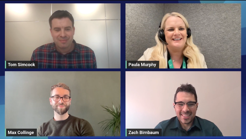 photo of a online video call with 4 people